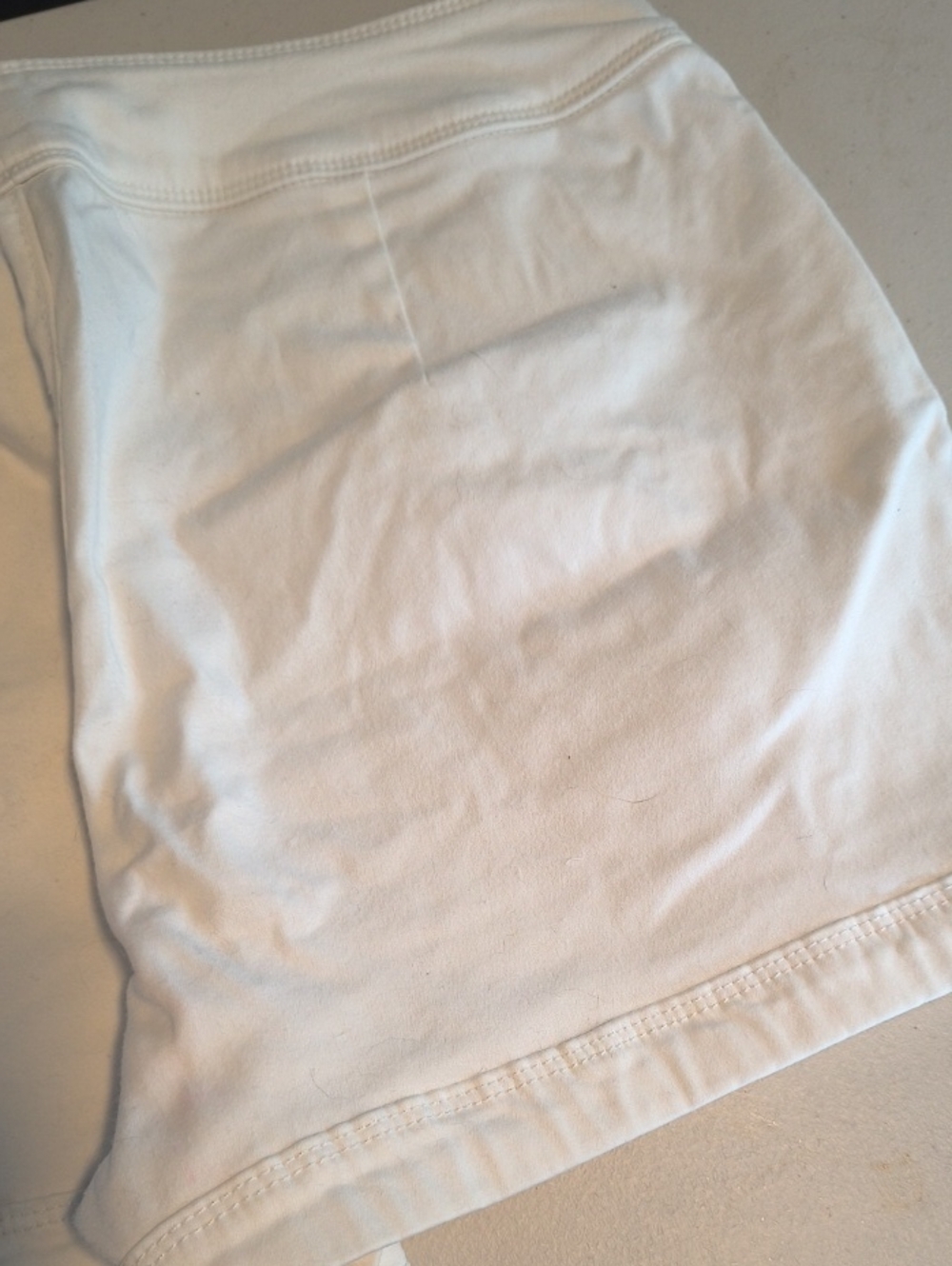 Express High Waist Cream Button Shorts - Picture 4 of 14